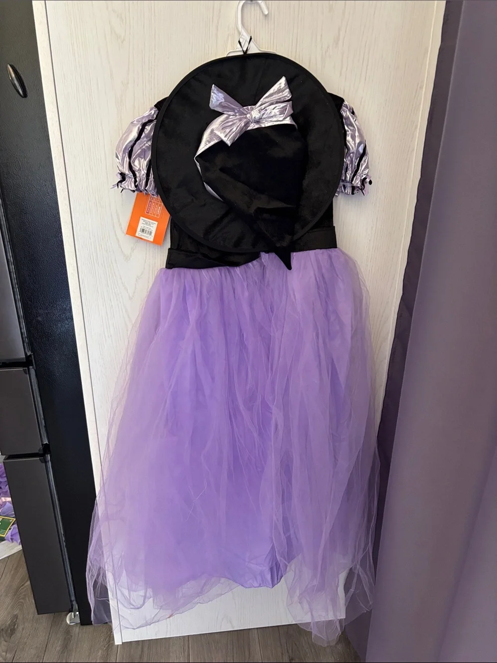 Fancy Witch 10/12 Halloween Costume Purple Dress & Hat Kids Girls